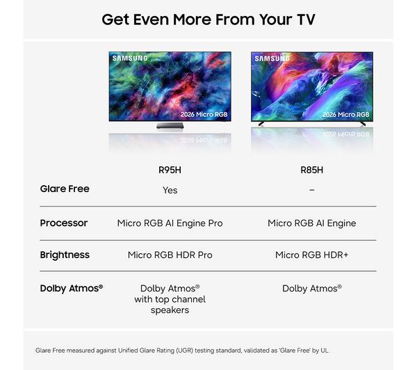 Micro RGB LED Samsung R85H 55 Inch 4K Smart AI TV 2026