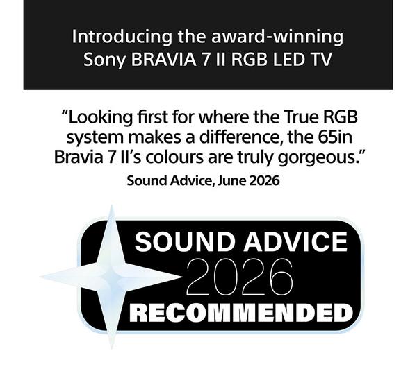 Sony BRAVIA True RGB Mini LED 4K HDR Smart TV 65 Inch 2026
