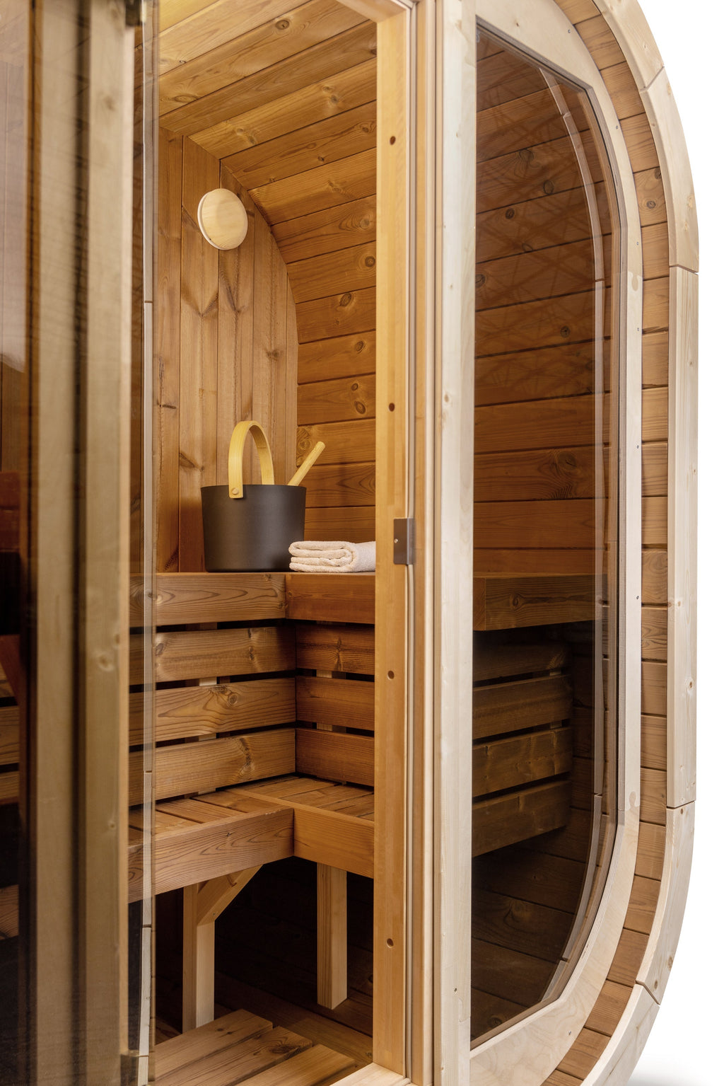 Natural Wood Compact Garden Sauna Cabin For 2 To 3 People