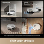 Robot Vacuum and Mop with Multi-Mop System, Up to 30,000Pa Suction, Obstacle Avoidance, Auto Empty & Mop Washing