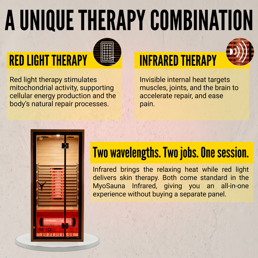 Premium Natural Wood Infrared Sauna With Red Light Therapy
