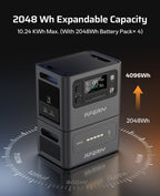 AFERIY P280 4096Wh Portable Power Station,with 1 Extra Battery,2800W Expandable Capacity LiFePO4 Battery Backup,Solar Generator for Home Use,Outdoor