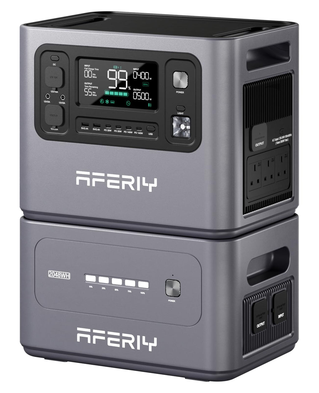 AFERIY P280 4096Wh Portable Power Station,with 1 Extra Battery,2800W Expandable Capacity LiFePO4 Battery Backup,Solar Generator for Home Use,Outdoor