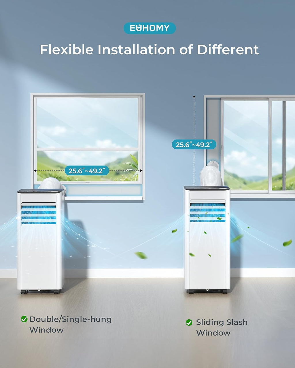 9,000 BTU 4-in-1 Portable AC for 20m² – Cooling, Dehumidifier, Fan, Digital Display, Window Kit