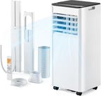 9,000 BTU 4-in-1 Portable AC for 20m² – Cooling, Dehumidifier, Fan, Digital Display, Window Kit