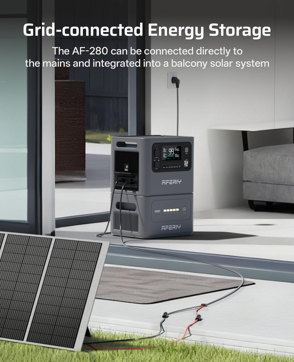 AFERIY P280 4096Wh Portable Power Station,with 1 Extra Battery,2800W Expandable Capacity LiFePO4 Battery Backup,Solar Generator for Home Use,Outdoor