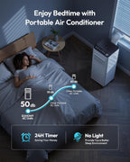 9,000 BTU 4-in-1 Portable AC for 20m² – Cooling, Dehumidifier, Fan, Digital Display, Window Kit