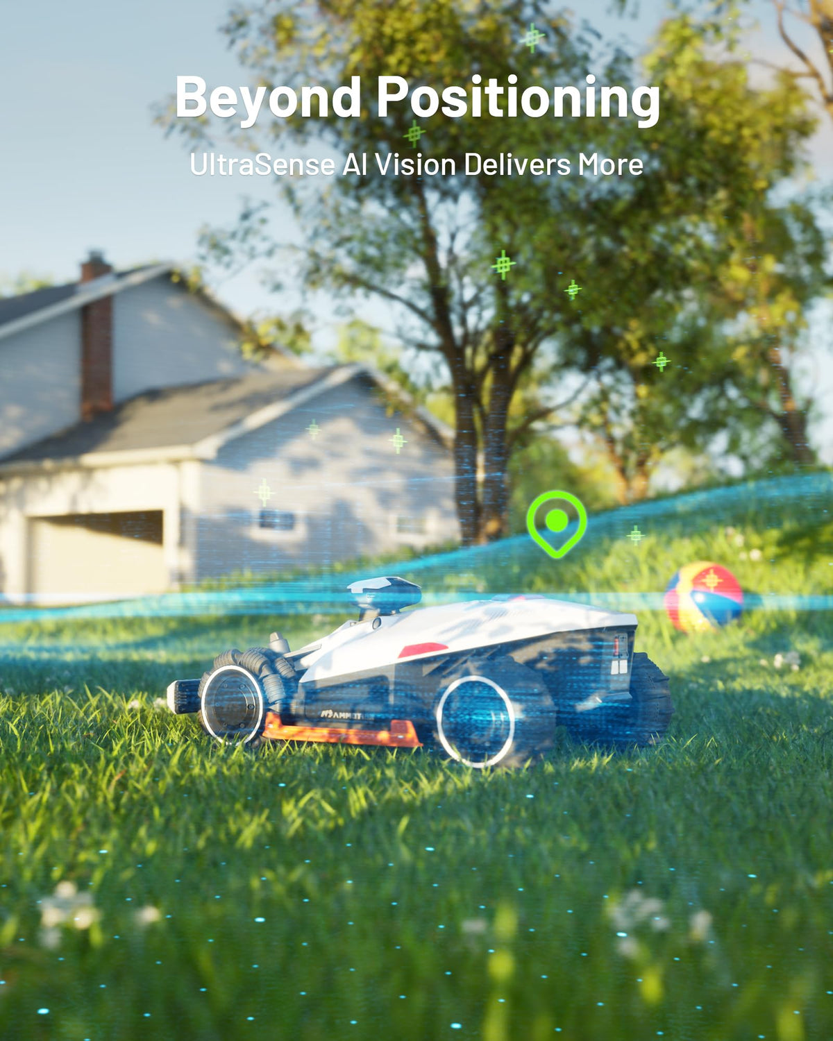 MAMMOTION LUBA 2 AWD 5000X Robot Lawn Mower without Boundary, Recommended 5000 m2, Max. 6000 m2, Auto Mapping UltraSense AI Vision, 80% Gradient