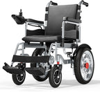 Lightweight Foldable Electric Wheelchair for Adults, 25+ Mile Travel Range, Portable Power Chair, Durable Alloy Frame