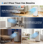 9,000 BTU Portable Air Conditioner 4-in-1 – Cooling, Dehumidifier, Fan, Sleep Mode, Remote