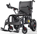 Lightweight Foldable Electric Wheelchair for Adults, 15 Mile Travel Range, Portable Power Chair with Joystick Control