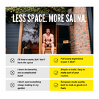 European Crafted Natural Timber Compact Outdoor Sauna
