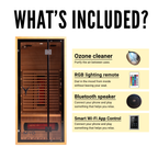 Premium Natural Wood Infrared Sauna With Red Light Therapy