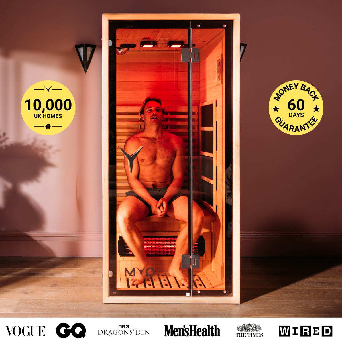 Premium Natural Wood Infrared Sauna With Red Light Therapy